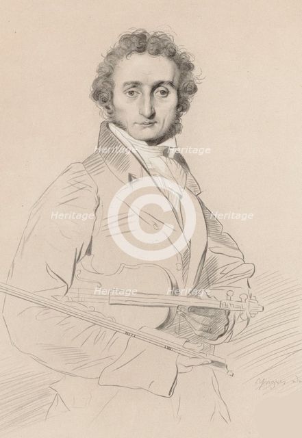 Portrait of Niccolò Paganini (1782-1840), 1830. Creator: Calamatta, Luigi (1802-1869).