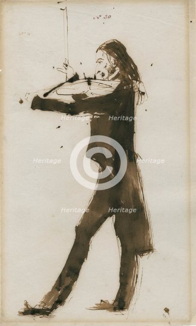 Portrait of Niccolò Paganini (1782-1840), 1831. Artist: Landseer, Sir Edwin Henry (1802-1873)