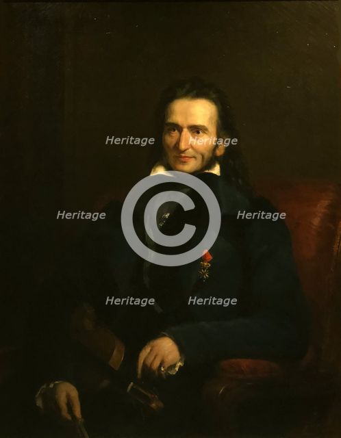 Portrait of Niccolò Paganini (1782-1840), 1834. Creator: Patten, George (1801-1865).