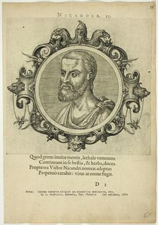 Portrait of Nicander, published 1574. Creators: Unknown, Johannes Sambucus