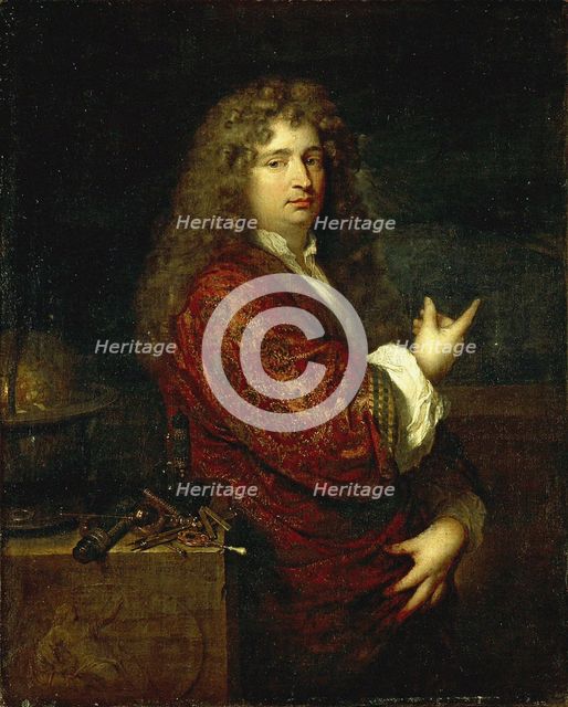 Portrait of Nicolaas Hartsoeker (1656-1725), c1682. Creator: Netscher, Caspar (1639-1684).