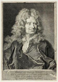 Portrait of Nicolas Boileau Despréaux, 1710. Creator: François Chereau the Elder