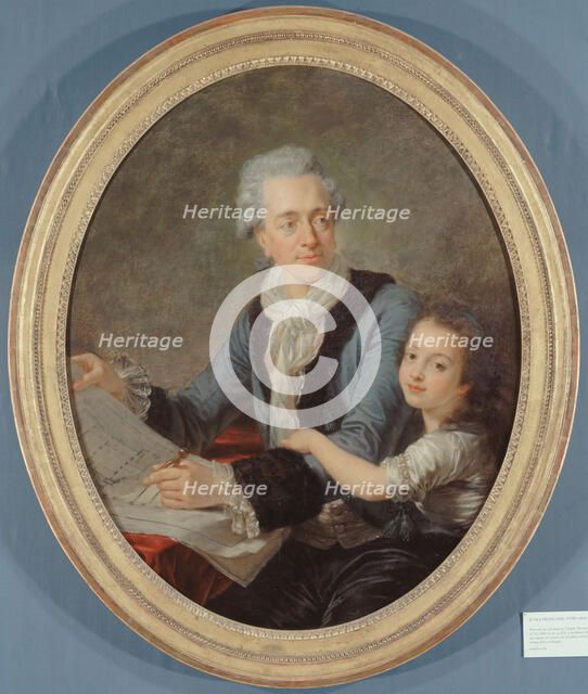 Portrait of Nicolas Ledoux (1736-1806), architect, with his daughter Adelaide, c1775 — 1779. Creator: Johann Melchior Wyrsch.