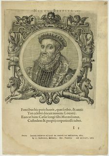 Portrait of Nicolaus Biesius, published 1574. Creators: Unknown, Johannes Sambucus