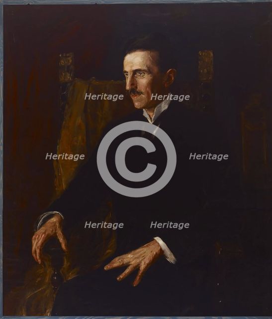 Portrait of Nikola Tesla (1856-1943).