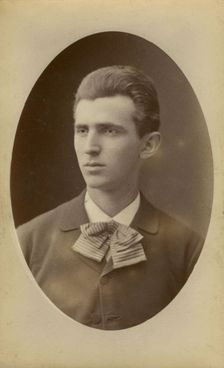 Portrait of Nikola Tesla, 1882-1884. Creator: Photo studio Henri Dupont, Paris