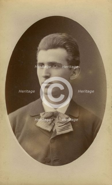 Portrait of Nikola Tesla, 1882-1884. Creator: Photo studio Henri Dupont, Paris  .