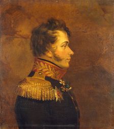 Portrait of Nikolai D. Kudashev (1784-1813), 1825. Creator: Workshop of George Dawe