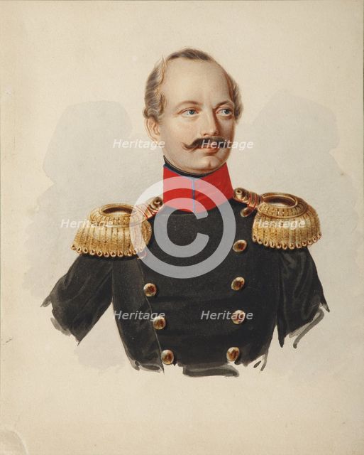 Portrait of Nikolay Fyodorovich Plautin (1794-1866), 1839-1843. Artist: Klünder, Alexander Ivanovich (1802-1875)