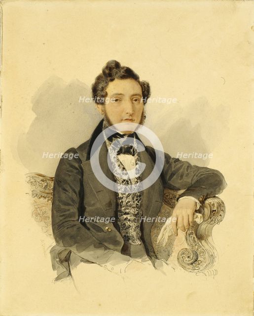 Portrait of Nikolay Mikhaylovich Donaurov (1806-1849), 1830s. Artist: Briullov, Alexander Pavlovich (1798-1877)