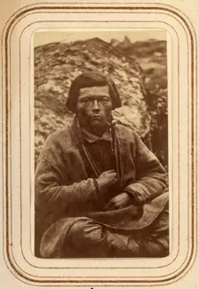 Portrait of Nils Paulus Larsson Länta, 26 years old, Sirka's Sami village, 1868. Creator: Lotten von Duben