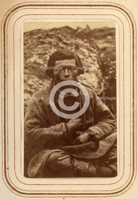 Portrait of Nils Paulus Larsson Länta, 26 years old, Sirka's Sami village, 1868. Creator: Lotten von Duben.