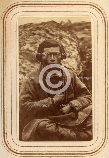 Portrait of Nils Paulus Larsson Länta, 26 years old, Sirka's Sami village, 1868. Creator: Lotten von Duben.