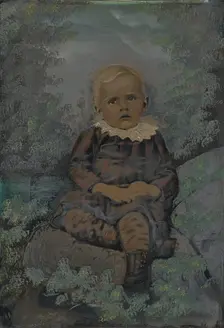 Portrait of small child in nature, 1860s-1880s. Creator: Unknown