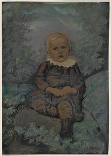 Portrait of small child in nature, 1860s-1880s. Creator: Unknown