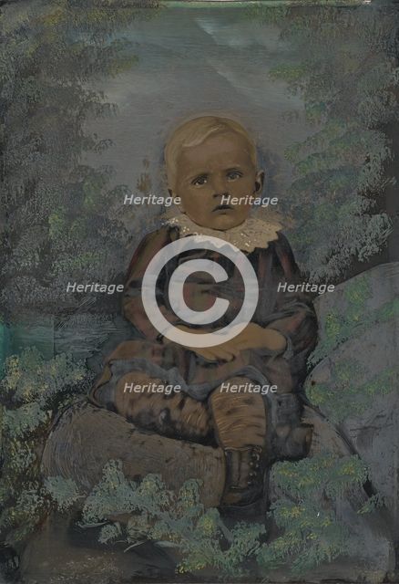Portrait of small child in nature, 1860s-1880s. Creator: Unknown.
