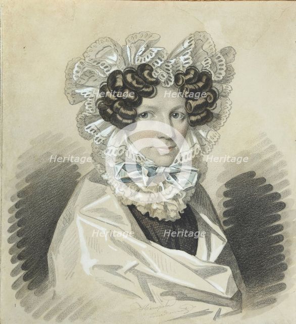 Portrait of Sofia Kharitonovna Mudrova (1786-1833), 1820s. Creator: Hampeln, Carl, von (1794-after 1880).