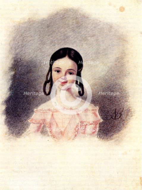 Portrait of Sofia Muravyova, daughter of Decembrist Nikita Muravyov, 1833-1835. Artist: Bestuzhev, Nikolai Alexandrovich (1791-1855)