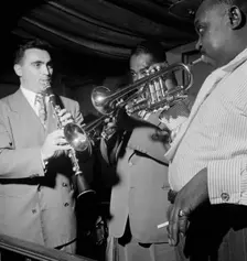 Portrait of Sol (Solomon) Yaged, Joe Thomas, and Rex William Stewart, Pied Piper, N.Y., 1947. Creator: William Paul Gottlieb