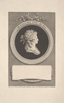 Portrait of Son Altesse Royale Madame, Duchesse d'Angoulême, Daughter of Louis XVI and Mar..., 1791. Creator: Augustin de Saint-Aubin