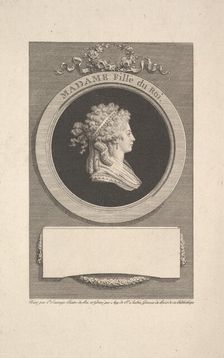 Portrait of Son Altesse Royale Madame, Duchesse d'Angoulême, Daughter of Louis XVI and Mar..., 1791. Creator: Augustin de Saint-Aubin