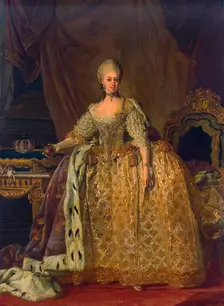 Portrait of Sophia Magdalen of Brandenburg-Kulmbach (1700-1770), 1773-1776. Creator: Pasch, Lorenz, the Younger (1733-1805)