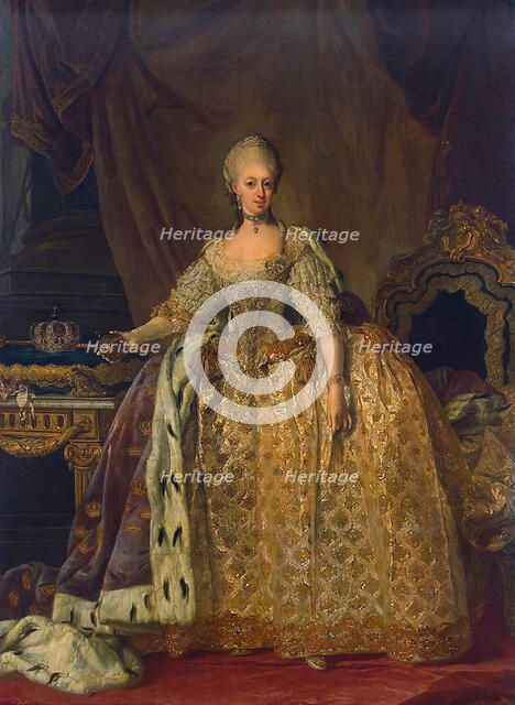 Portrait of Sophia Magdalen of Brandenburg-Kulmbach', (1700-1770), 1773-1776. Creator: Pasch, Lorenz, the Younger (1733-1805).