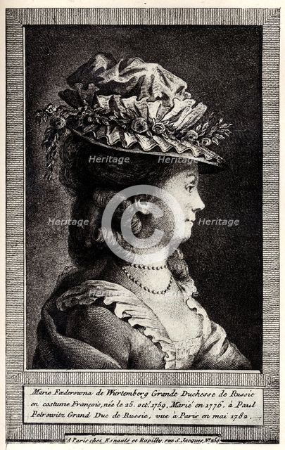 Portrait of Sophie Dorothea of Württemberg, Early 19th cen.. Artist: Anonymous  