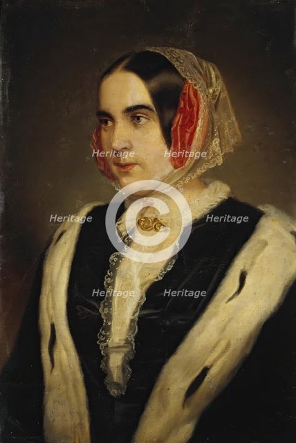 Portrait of Sophie Hermann, 1850. Creator: Carl Johann Lasch.