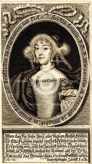 Portrait of Sophie Louise of Württemberg-Stuttgart (1642-1702), Margravine of..., 1672. Creator: Sandrart, Jacob, von (1630-1708).