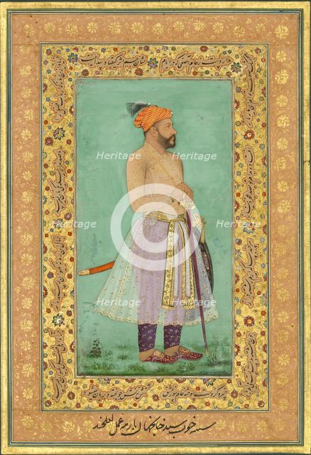 Portrait of Sayyid Abu'l Muzaffar Khan, Khan Jahan Barha, Folio from the Shah Jahan..., recto: c1630 Creators: Lalchand, Mir 'Ali Haravi.