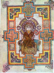 Portrait of Saint John from the Book of Kells, c800