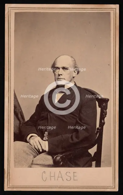 Portrait of Salmon Portland Chase (1808-1873), Before 1873. Creator: Brady's National Photographic Portrait Galleries.