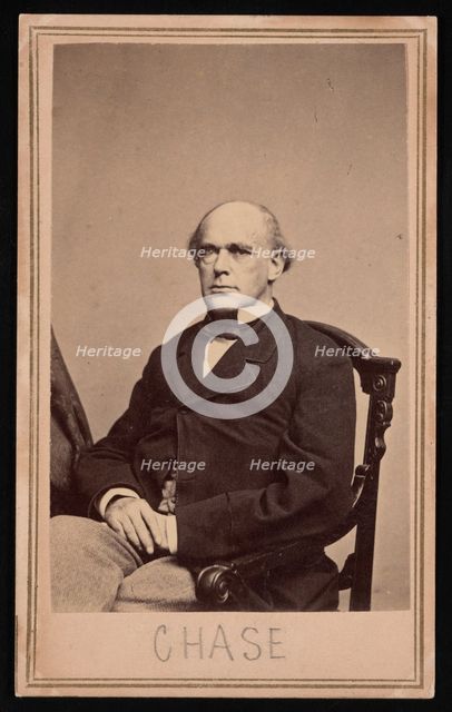 Portrait of Salmon Portland Chase (1808-1873), Before 1873. Creator: Brady's National Photographic Portrait Galleries.