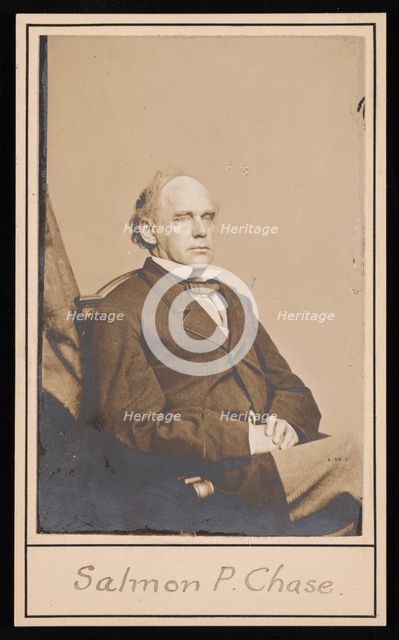 Portrait of Salmon Portland Chase (1808-1873), Before 1873. Creator: Unknown.