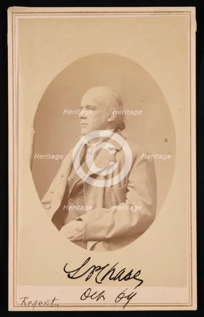Portrait of Salmon Portland Chase (1808-1873), October 1864. Creator: Alexander Gardner.
