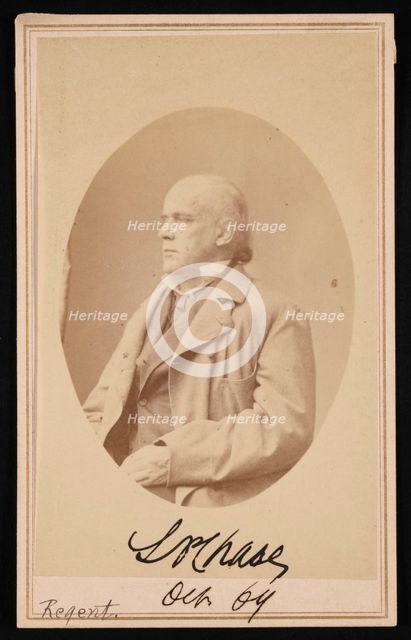Portrait of Salmon Portland Chase (1808-1873), October 1864. Creator: Alexander Gardner.