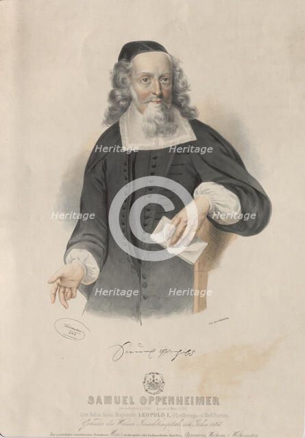 Portrait of Samuel Oppenheimer (1631-1703) , 1846. Creator: Kriehuber, Josef (1800-1876).