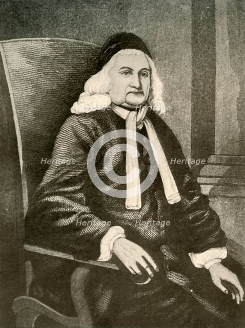 'Portrait of Samuel Sewall, in periwig and long coat', c1700-1720, (1937). Creator: Unknown.