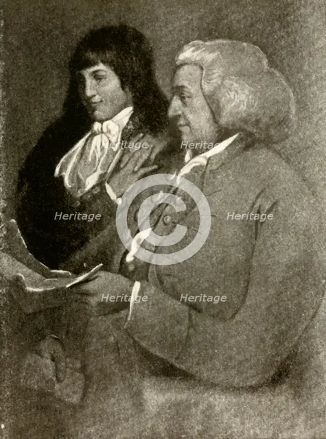'Portrait of Samuel Shoemaker, in bobwig, and his son', 1789, (1937). Creator: Unknown.