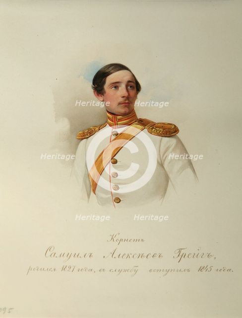 Portrait of Samuil Alexeyevich Greig (1827–1887) (From the Album of the Imperial Horse Guards), 1846-1849. Artist: Hau (Gau), Vladimir Ivanovich (1816-1895)