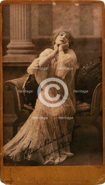 Portrait of Sarah Bernhardt (1844-1923), 1906. Creator: Photo studio W. & D. Downey, London  .
