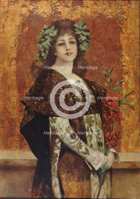 Portrait of Sarah Bernhardt (1844-1923) as Gismonda, ca 1896. Creator: Chartran, Théobald (1849-1907).