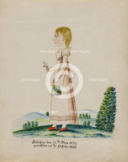 Portrait of Sarah Musser, 1826. Creator: Jacob Maentel.