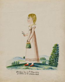 Portrait of Sarah Musser, 1826. Creator: Jacob Maentel
