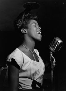 Portrait of Sarah Vaughan, Café Society (Downtown)(?), New York, N.Y., ca. Aug. 1946. Creator: William Paul Gottlieb