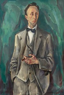 Portrait of sculptor Hermann Hubacher (1885-1976), 1918. Creator: Hofer, Karl (1878-1955)
