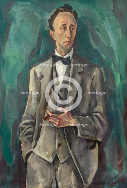 Portrait of sculptor Hermann Hubacher (1885-1976), 1918. Creator: Hofer, Karl (1878-1955).