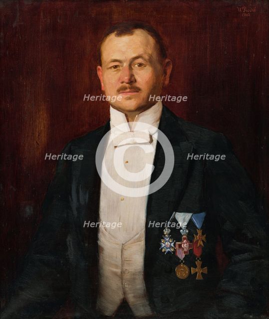Portrait of sculptor Ján Koniar, 1913. Creator: Uros Predic.