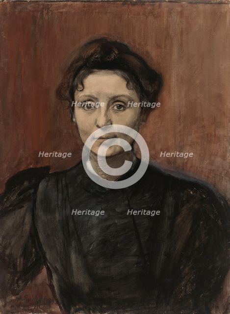 Portrait of Sculptor Madeleine Jouvray, 1893-1894. Creator: Magnus Enckell.